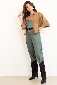 ba&sh |  Satin cargo balloon pants Celia | green | Picture 3