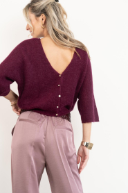 ba&sh :  Alpaca mohair blend cardigan Isaac | burgundy - img7