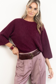 ba&sh :  Alpaca mohair blend cardigan Isaac | burgundy - img4