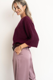 ba&sh :  Alpaca mohair blend cardigan Isaac | burgundy - img6