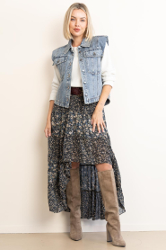 ba&sh |  Cascade skirt with print Kara | green | Picture 3