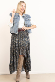 ba&sh |  Cascade skirt with print Kara | green | Picture 4
