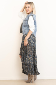 ba&sh |  Cascade skirt with print Kara | green | Picture 6