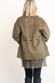ba&sh |  Wool jacket with tie belt Kam | green | Picture 8