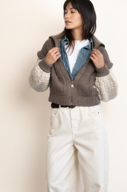 ba&sh |  Chunky knit cardigan with zipper Ash | brown | Picture 5