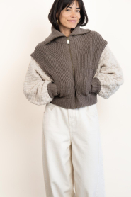 ba&sh |  Chunky knit cardigan with zipper Ash | brown | Picture 7