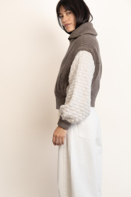 ba&sh |  Chunky knit cardigan with zipper Ash | brown | Picture 8