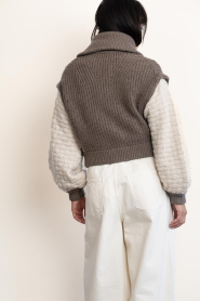 ba&sh |  Chunky knit cardigan with zipper Ash | brown | Picture 9