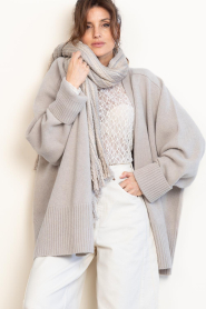 Deblon |  Oversized wool blend cardigan Florence | grey | Picture 2