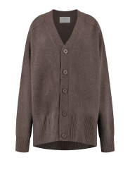 Deblon |  Oversized wool mix cardigan Florence | brown | Picture 1