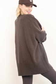 Deblon |  Oversized wool mix cardigan Florence | brown | Picture 6