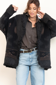 Deblon |  Wool cardigan Ymke | black | Picture 5