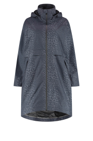 Deblon |  Leopard print raincoat Romy | blue | Picture 1