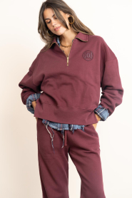 Deblon |  half zip sweater Nelle | burgundy | Picture 5