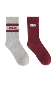 Deblon :  Socks with logo | burgundy - img4