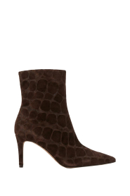 Toral |  Suède croco ankle boot Tamara | dark brown