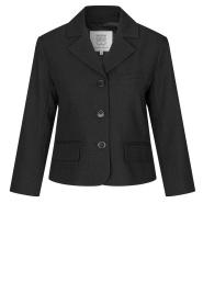 Second Female |  Fitted cropped blazer Sella | black | Picture 1