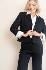 Second Female |  Fitted cropped blazer Sella | black | Picture 2