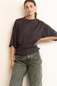 Second Female :  Soft shirt with smock detail Missouri | brown - img4