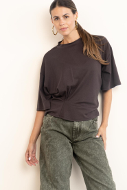 Second Female :  Soft shirt with smock detail Missouri | brown - img5