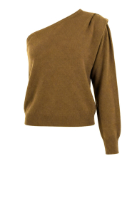 March23 |  Soft wool blend one shoulder Milan | olive