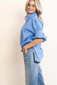 March23 |  Poplin blouse Montreal | azur blue | Picture 7