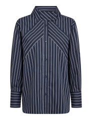 Co'Couture |  Striped blouse Somo | blue | Picture 1