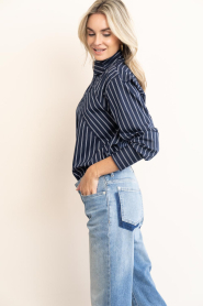 Co'Couture |  Striped blouse Somo | blue | Picture 6