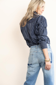 Co'Couture |  Striped blouse Somo | blue | Picture 7