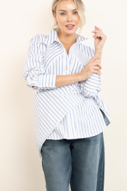 Co'Couture :  Striped blouse Somo | white - img2