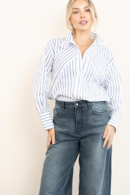 Co'Couture :  Striped blouse Somo | white - img4