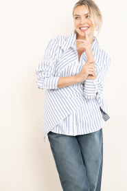 Co'Couture :  Striped blouse Somo | white - img5