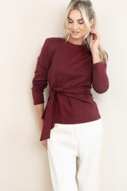 Co'Couture :  Wrap top Oriane | burgundy - img4