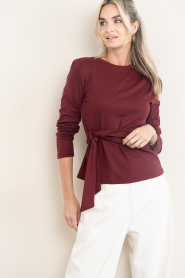 Co'Couture :  Wrap top Oriane | burgundy - img5