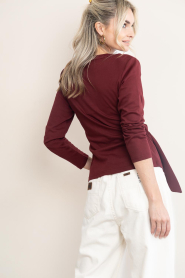 Co'Couture :  Wrap top Oriane | burgundy - img6
