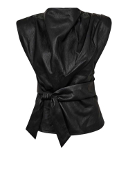 Co'Couture |  Faux leather wrap top Gitt | black