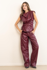 Co'Couture |  Faux leather wrap top Gitt | burgundy | Picture 3