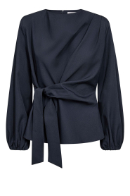 Co'Couture |  Woven wrap top Luna | blue
