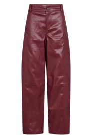 Co'Couture |  Faux leather pants Gitt | burgundy