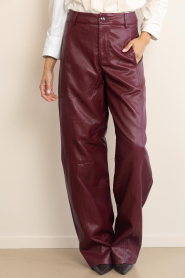 Co'Couture |  Faux leather pants Gitt | burgundy | Picture 4