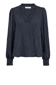 Co'Couture |  Crepe blouse V-neck Camello | navy | Picture 1
