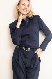 Co'Couture |  Fitted stretch blouse San | navy | Picture 5