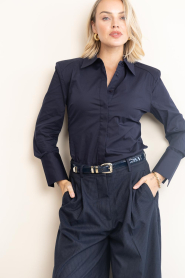 Co'Couture |  Fitted stretch blouse San | navy | Picture 2