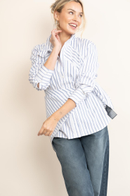 Co'Couture |  Striped scarf Somo | white | Picture 3
