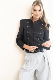Haute L'Amitié :  Jacket with decorative buttons Uniform | zwart - img6