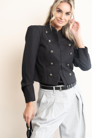 Haute L'Amitié :  Jacket with decorative buttons Uniform | zwart - img9