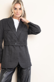 Haute L'Amitié |  Blazer with belt Bellis | grey | Picture 5