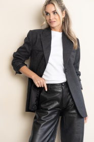 Haute L'Amitié |  Blazer with belt Bellis | grey | Picture 6