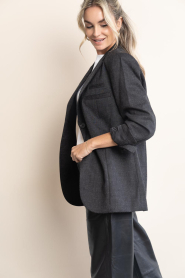Haute L'Amitié |  Blazer with belt Bellis | grey | Picture 7