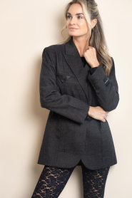 Haute L'Amitié |  Blazer with belt Bellis | grey | Picture 4